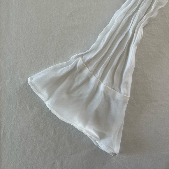 STYLE & CO white collarless vneck ruffle flare sleeve | 12P COQUETTE ROMANTIC - Picture 8 of 12